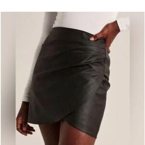 Abercrombie & Fitch Black Faux Leather Mini Skirt
